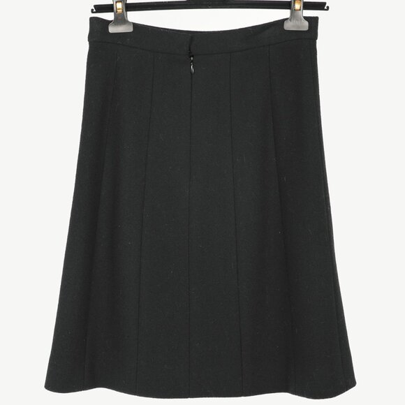 Chanel Black Wool-Blend Panelled A-Line Knee-Length Skirt - Picture 2 of 11
